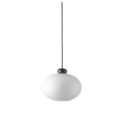 FDB Møbler U2 - Hiti Deckenlampe Schwarz/Opales Glas, Schwarzes Kabel Clearance