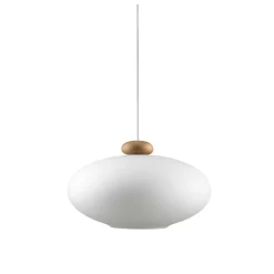 FDB Møbler U3 - Hiti Pendulum Deckenlampe Natur, Opales Glas, Weißes Kabel Hot