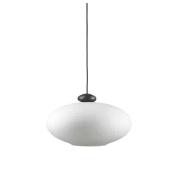 FDB Møbler U3 - Hiti Pendulum Deckenlampe Schwarz, Opales Glas, Schwarzes Kabel Fashion