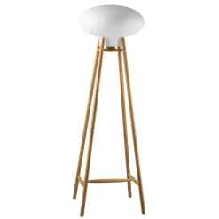 FDB Møbler U5 - Hiti Stehlampe Lampenschirm Natur, Opales Glas, Schwarzes Kabel New