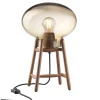 FDB Møbler U4 - Hiti Tischlampe Walnuss Bernsteinfarbenes Glas Fashion