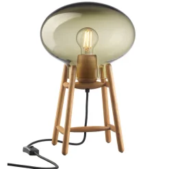 FDB Møbler U4 - Hiti Tischlampe Eiche Rauchfarbenes Glas Outlet
