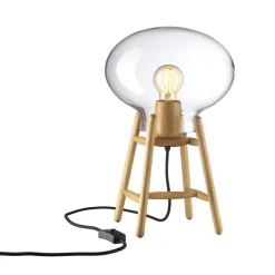 FDB Møbler U4 - Hiti Tischlampe Natur, Klarglas, Schwarzes Kabel Outlet