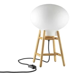 FDB Møbler U4 - Hiti Tischlampe Natur, Opales Glas, Schwarzes Kabel Outlet