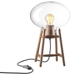 FDB Møbler U4 - Hiti Tischlampe Walnuss Klares Glas Discount
