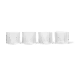 Ferm Living Flache Gläser Ripple Clear 4er-Set Clearance