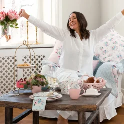 GreenGate Espresso-Tasse mit Unterteller Adelena white Best
