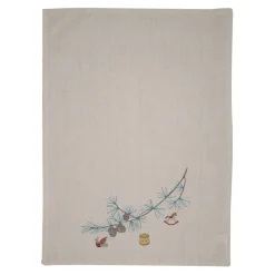 GreenGate Geschirrtuch Xmas branch pale grey bestickt Hot