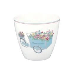 GreenGate Latte Cup Becher Portia flowers white New