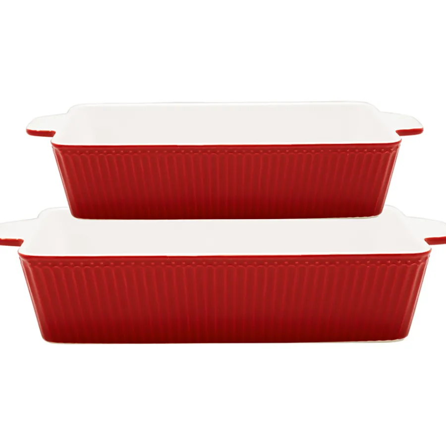 GreenGate Ofenform Alice Red Rechteckig 2er-Set Hot