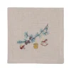 GreenGate Stoffserviette Xmas branch pale grey bestickt New