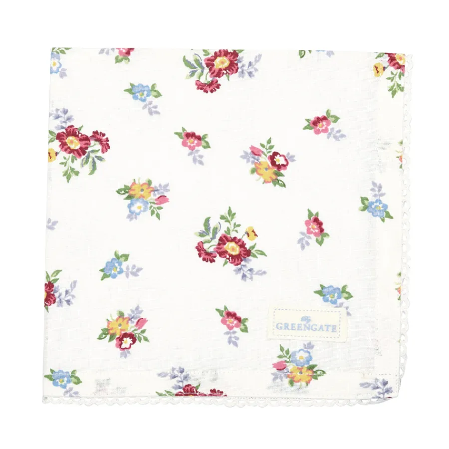 GreenGate Stoffserviette mit Spitze Elena petit white Hot