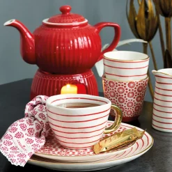 GreenGate Teekannen-Stövchen Alice Red Discount
