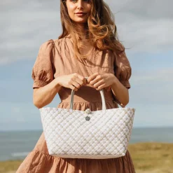 Handed By Handtasche Mini Motif Pale Grey/White S Fashion