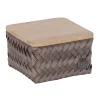 Handed By Korb Eckig Top Fit Tiny Taupe mit Bambus-Deckel Sale