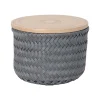 Handed By Korb mit Deckel Wonder round high Dark Grey 13 x 17 cm Fashion
