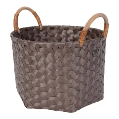 Handed By Korb Rund Dimensional Taupe S mit Rattan-Griffen Best