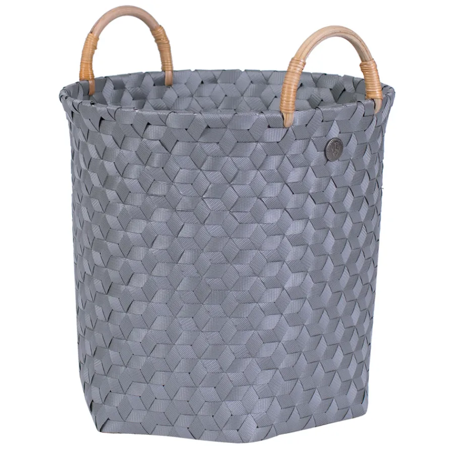 Handed By Korb Rund Dimensional mit Rattan-Griffen Dark Grey M Outlet