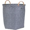 Handed By Korb Rund Dimensional mit Rattan-Griffen Dark Grey L Fashion