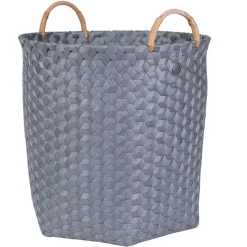 Handed By Korb Rund Dimensional mit Rattan-Griffen Dark Grey L Fashion
