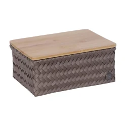 Handed By Korb Top Fit Medium High Taupe mit Bambus-Deckel Discount