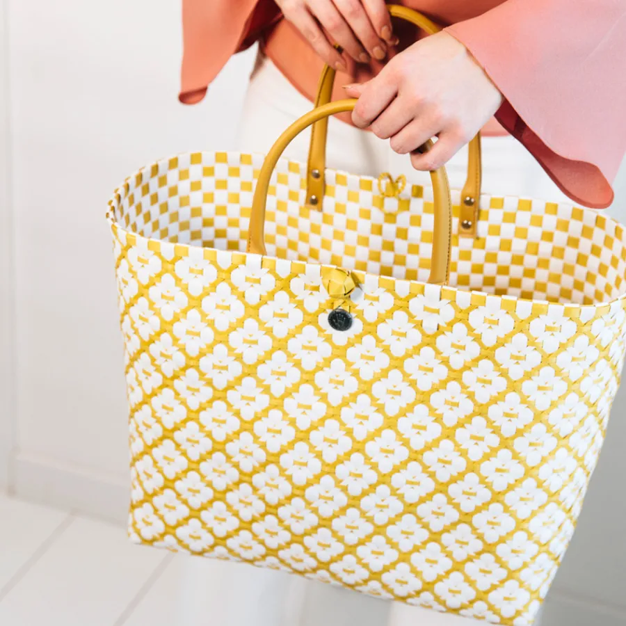 Handed By Shopper Motif White/Mustard New