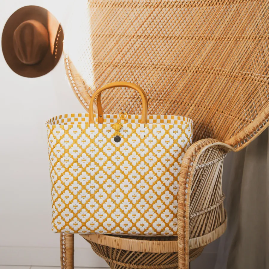 Handed By Shopper Motif White/Mustard New