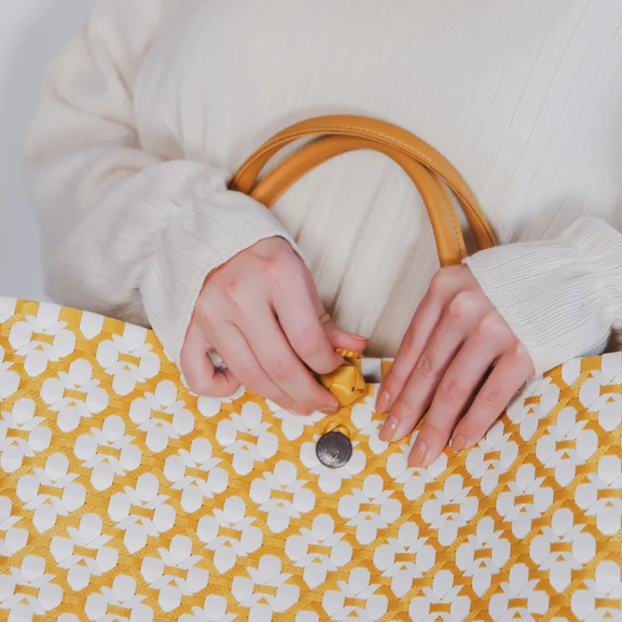 Handed By Shopper Motif White/Mustard New