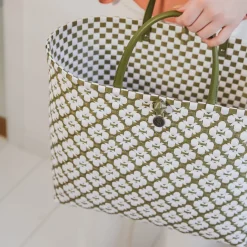 Handed By Shopper Motif White/Olive New