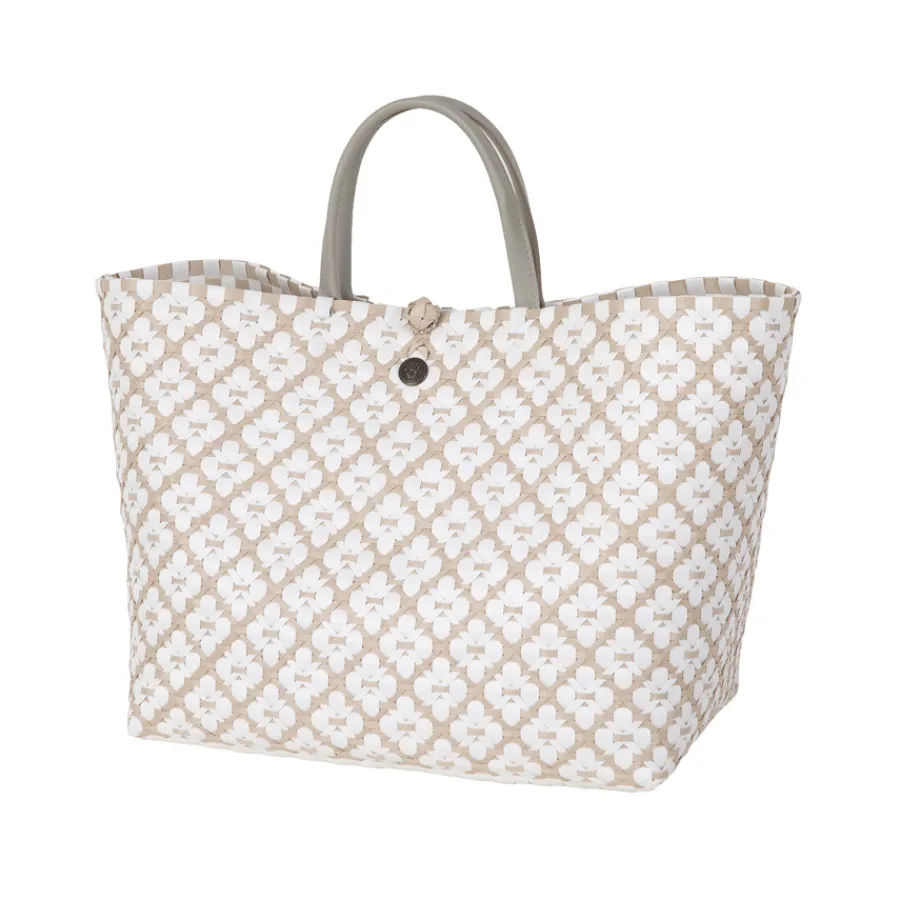 Handed By Tasche Motif Bag Pale Grey/White Fashion