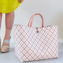 Handed By Tasche Motif Bag Copper Brush/White Clearance