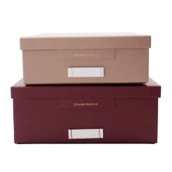 House Doctor Aufbewahrungsschachtel Keep Bordeaux/Rosa 2er-Set New