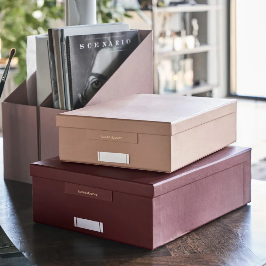 House Doctor Aufbewahrungsschachtel Keep Bordeaux/Rosa 2er-Set New