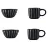 House Doctor Geschirrset Line Schwarz/Braun 4-teilig Online