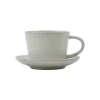 House Doctor Kaffeetasse mit Untertasse Pion Grau/ weiß Discount