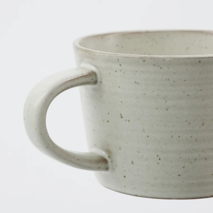 House Doctor Kaffeetasse mit Untertasse Pion Grau/ weiß Discount