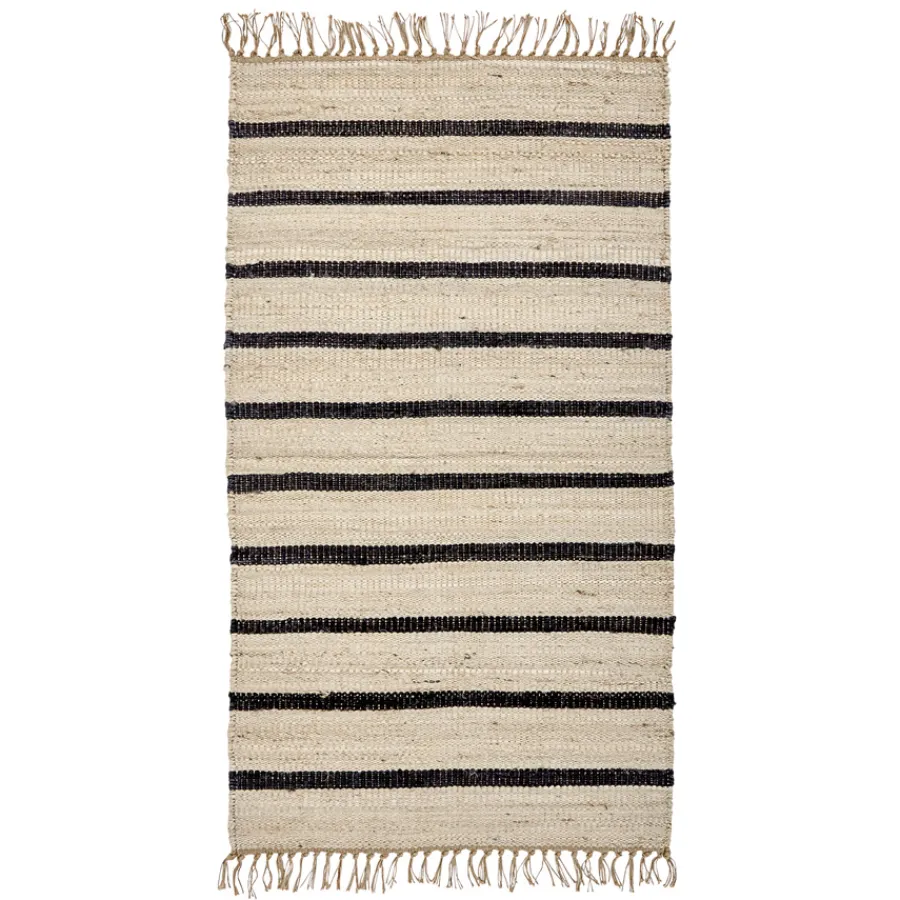 House Doctor Teppich Sima Schwarz / Natur 140x70 Fashion