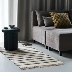 House Doctor Teppich Sima Schwarz / Natur 140x70 Fashion