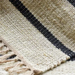House Doctor Teppich Sima Schwarz / Natur 140x70 Fashion