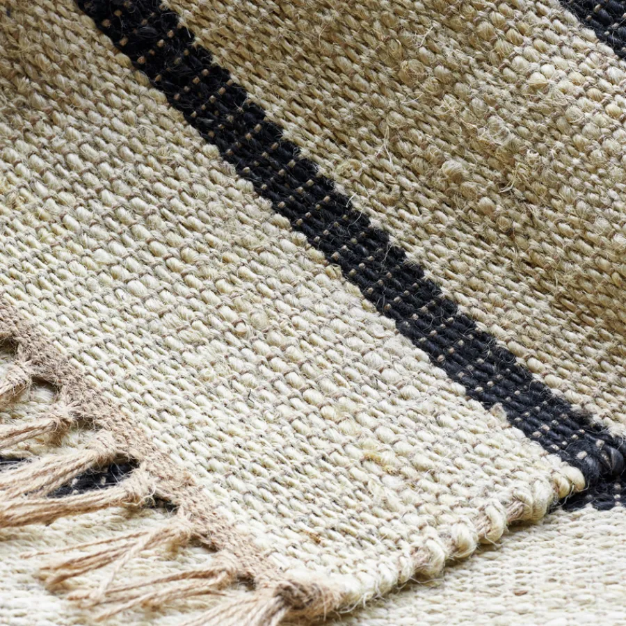 House Doctor Teppich Sima Schwarz / Natur 140x70 Fashion