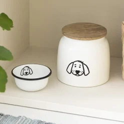 IB LAURSEN Dose für Hundefutter Weiß Holzdeckel 2,2 L Hot