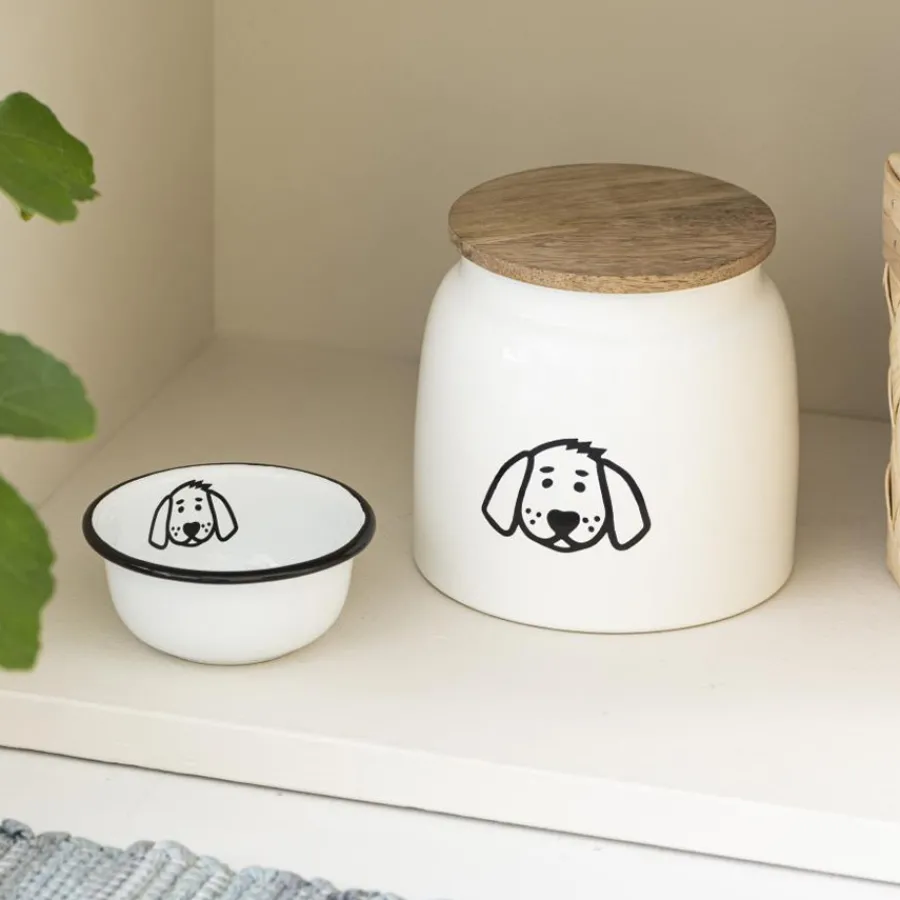 IB LAURSEN Dose für Hundefutter Weiß Holzdeckel 2,2 L Hot