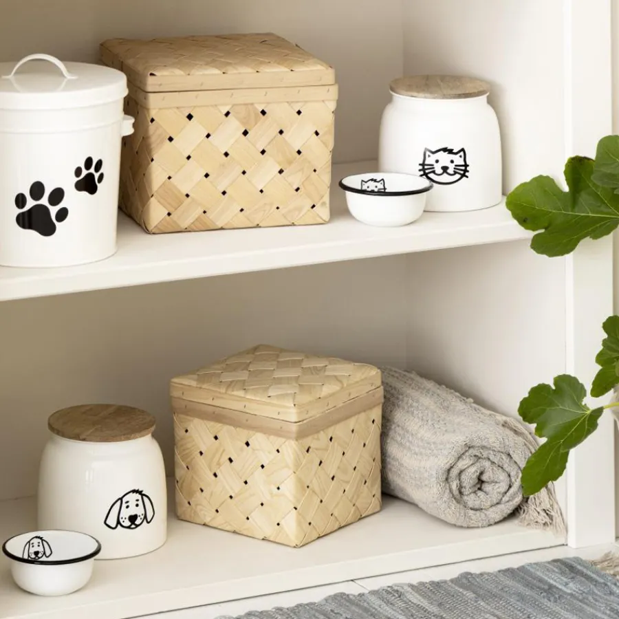 IB LAURSEN Dose für Hundefutter Weiß Holzdeckel 2,2 L Hot