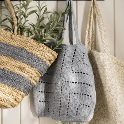 IB LAURSEN Gehäkelte Tasche Staubblau Hot