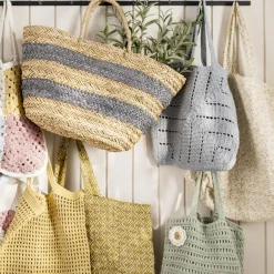 IB LAURSEN Gehäkelte Tasche Staubblau Hot