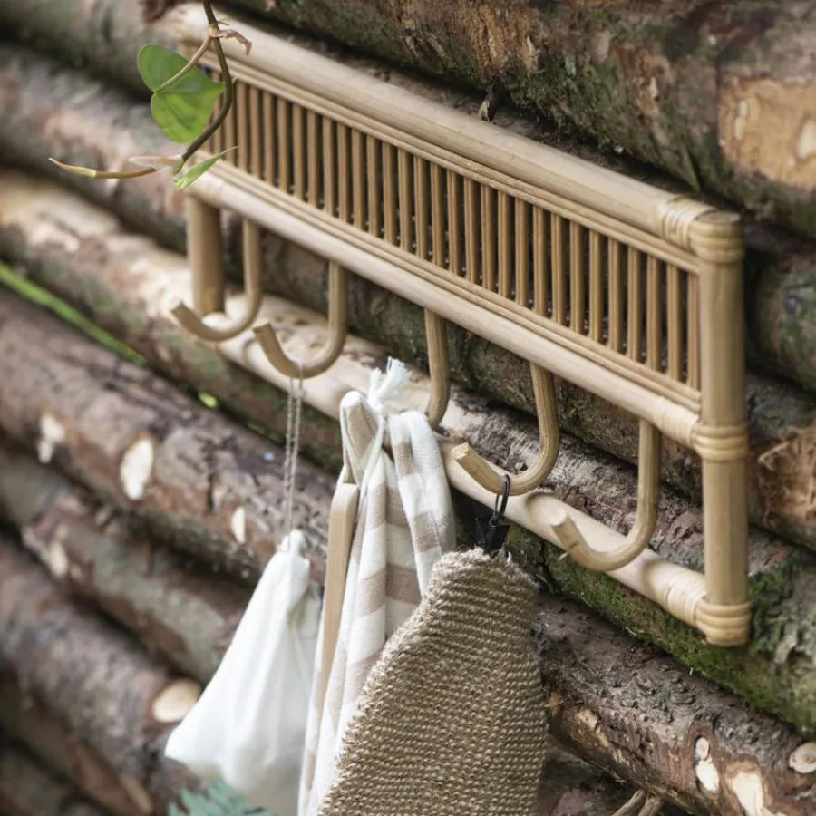 IB LAURSEN Hakenleiste mit 5 Haken Rattan 59,5 cm Discount