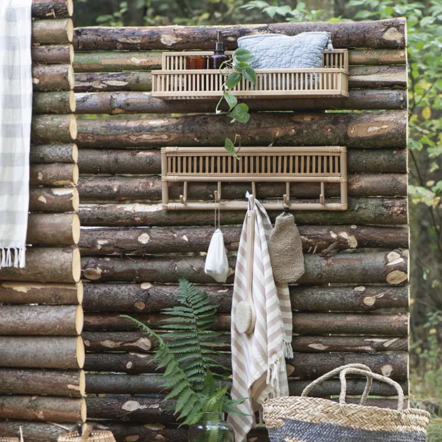 IB LAURSEN Hakenleiste mit 5 Haken Rattan 59,5 cm Discount