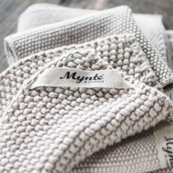 IB LAURSEN Handtuch Sand Mynte Gestrickt Discount