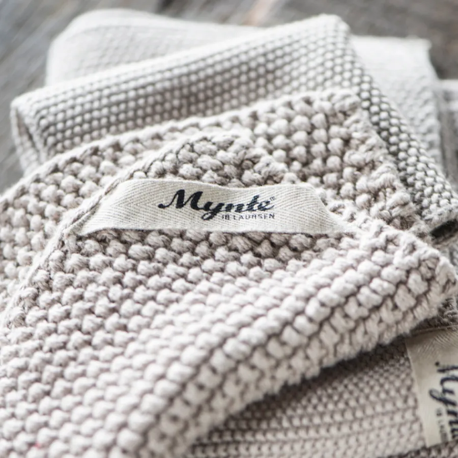 IB LAURSEN Handtuch Sand Mynte Gestrickt Discount