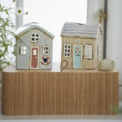 IB LAURSEN Haus für Teelicht Løkken Beige/ Tür Türkis Best